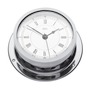 Barigo Star quartz clock w/alarm chromed brass